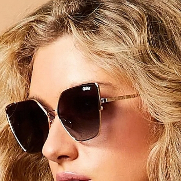 Quay Australia-NWOT "Srsly" Polarized Gold and Black Metal Sunglasses - Picture 4 of 17